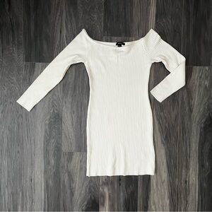 Forever 21 White Ribbed Dress